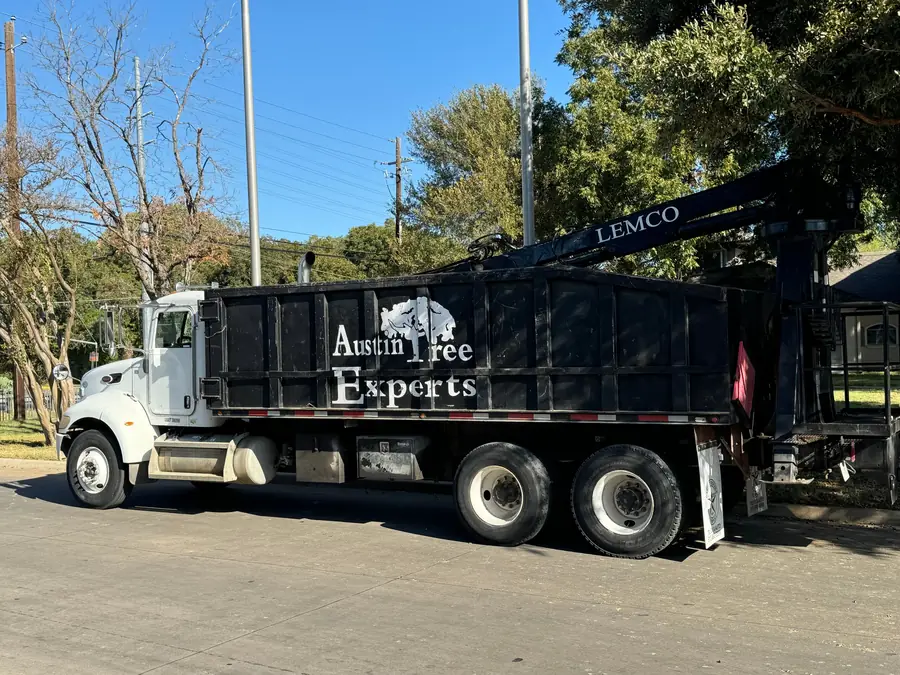 Austin Tree Experts grapple truck with LEMCO hydraulic arm for debris removal